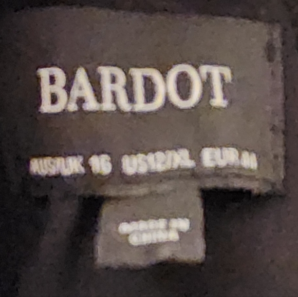 BARDOT Triple Frill Long Sleeve Polka Dot, Chiffon Mini Dress, Black, SZ 16 - Picture 11 of 11